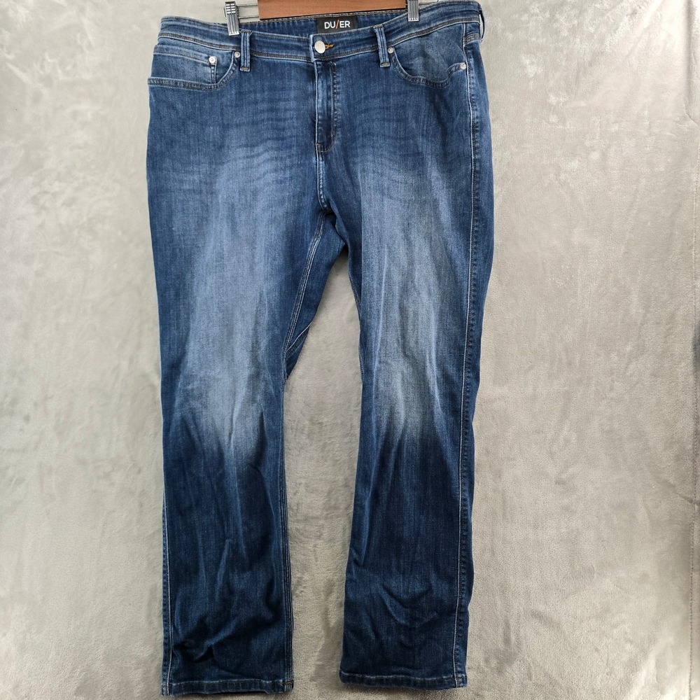 DU/ER Relaxed Taper Jeans Mens 40x32 Blue L2X Performance Denim Stretch